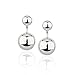 925 Sterling Silver Bead Front Back Earrings, Single Ball Stud w/ Two (2) Ball Jacket, 6 & 10 mm