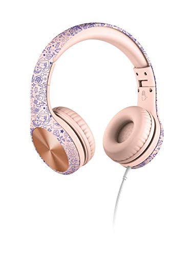 New! LilGadgets Connect+ PRO Kids Premium Volume Limited Wired Headphones with SharePort (Children) – Girl Power