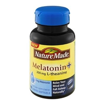 Amazon.com : Nature Made Melatonin+ 200mg L-Theanine Dietary Supplement Liquid Softgels - 60 CT (Pack of 2) : Medicinal Sleep Aids : Beauty