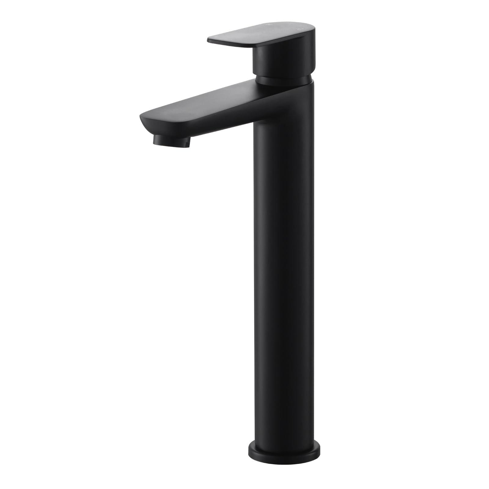 High Rise Basin Mixer Taps, BATHWEST Tall Bathroom Sink Taps Modern Monobloc Single Handle Chrome Brass 922LBK (Black)