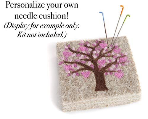 Felting Needle Cushion, 4 x 4 x 1 inch, Needle Storage, Travel Pad, 100% Pure Wool - Thumbnail 4