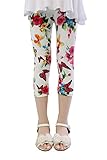 7th Fashion Girls Leggings Print Flowers Capri Pants Childrens Trousers