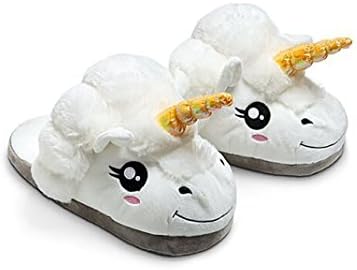 Cute Gifts Plush Unicorn Slippers for Grown Ups(Average size fits most) OneSize, White