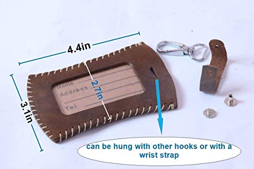Handmade High Quality Genuine Leather Luggage Bag Tags for Men Women - Thumbnail 3