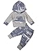 Cute Newborn Kids Baby Boy Girl Cotton Airplane Fire Balloon Pattern Hoodie Tops+Pants 2Pc Outfit Set (12-24 M, Blue)
