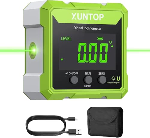 XUNTOP Digital Angle Finder with Green Laser