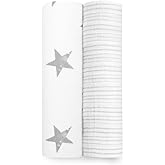 aden + anais Swaddle Blanket, Boutique Muslin Blankets for Girls & Boys, Baby Receiving Swaddles, Ideal Newborn & Infant Swaddling Set, Perfect Shower Gifts, 2 Pack, Dusty