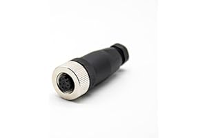 Elecbee M12 Cable Connector Circular Waterproof Aviation Plug Field Installable Screw Termination Unshield Straight (8 Pin Female A-Code)