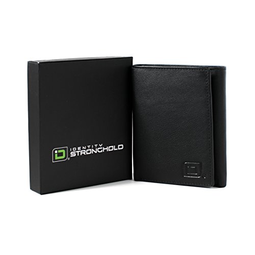 Men's Genuine Leather Trifold Wallet with Industry's Best RFID Wallet Shielding Protection for RFID Blocking by ID Stronghold