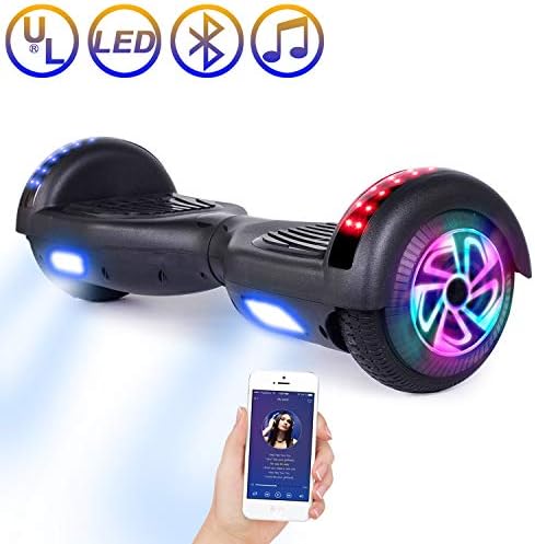SISIGAD Hoverboard Bluetooth, Self Balancing Scooter 6.5 Self Balancing Hover Board with Bluetooth Speaker and LED Lights Hoverboards for Kids Adults UL 2272 Certified (3 Models Available)