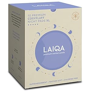 LAIQA Ultra Soft Heavy Flow Night Sanitary Pads For Women, Pack of 12-10 XL Pads + 2 Pantyliners | Made with Natural…