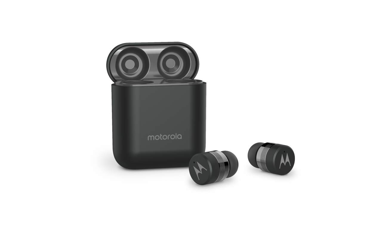 Motorola VerveBuds 120 - Bluetooth in Ear True Wireless Headphones - Portable, Wireless Charging Box - 15hrs - IPX5 Waterproof - Touch Control - Compatible with Alexa,Siri,Google - Black