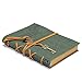 EvZ Leather Writing Journal Notebook, Classic Key Bound Retro Vintage Notebook Diary Sketchbook Gifts with Unlined Travel Journals to Write in for Girls and Boys Notepad Guest Book, Dark Green