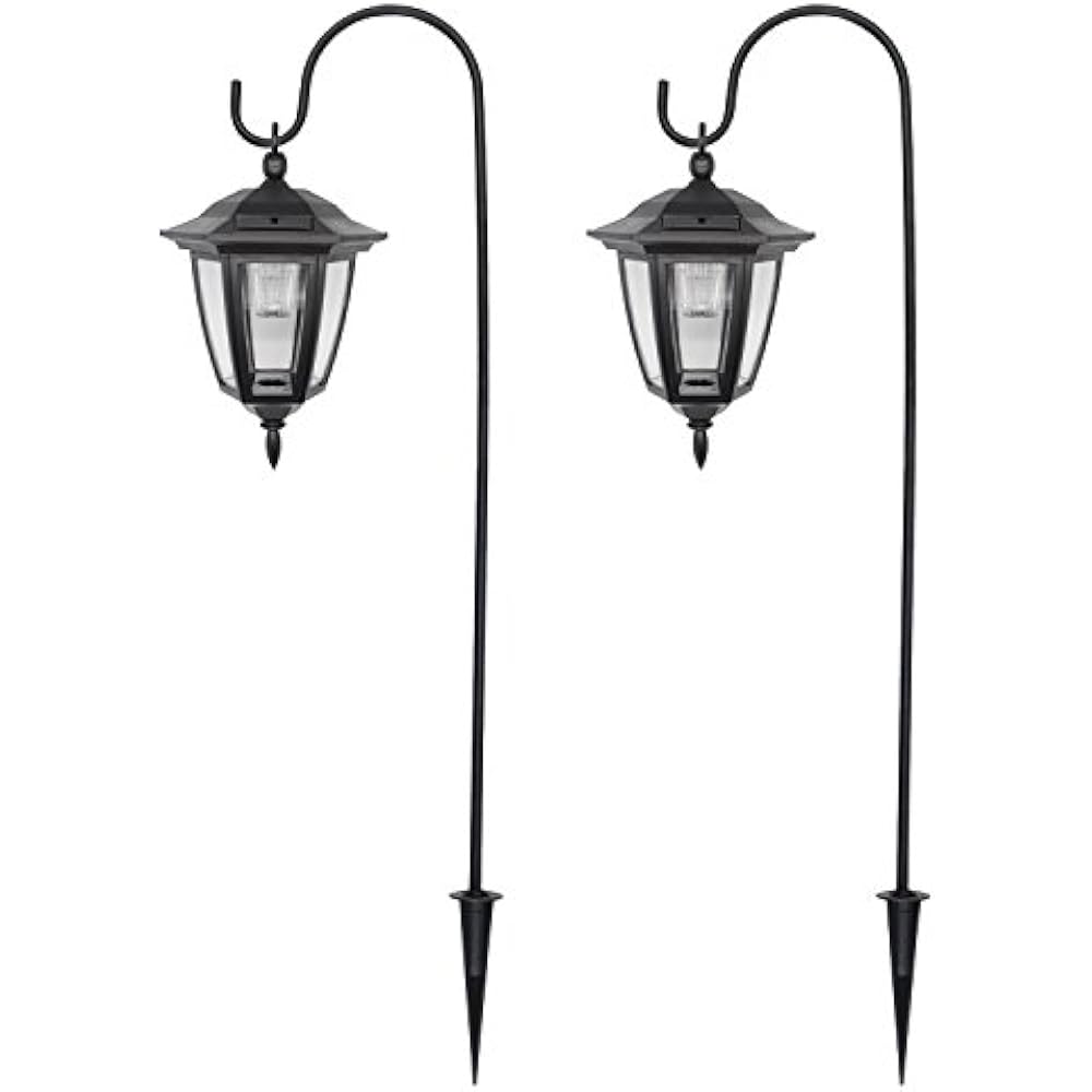 26 Path Lights Inch Hanging Solar Dual Use Shepherd Hook With Hooks