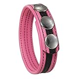 3-Snap Adjustable Leather Erection Ring - Pink