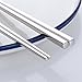 Buyer Star 5 Pairs Square Metal Chopsticks, Silver Reusable Stainless Steel Traditional Chinese Chopstix