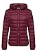 Wantdo Women's Hooded Packable Ultra Light Weight Down Coat Short Outwear(Wine Red,US X-Large)