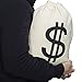 Secaden Dollar Sign Money Bag 16 x 11 inch Drawstring Pouch Bandit Robber Thief Cosplay Props with Gift Black Eye Mask