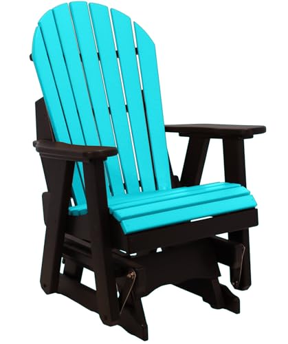 2FT Aruba Adirondack Glider Chair, Amish-Made All-Weather Poly Lumber Outdoor Glider, Stainless