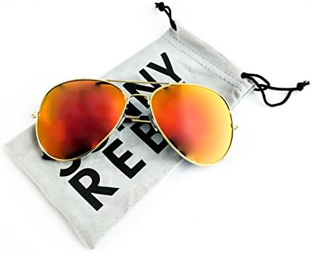 Aviator Sunglasses by Sunny Rebel (Gold | Red Mirror, Color)
