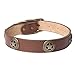 Fourhorse Designer Adjustable Real Leather dog collars with Metal D Ring & personalized Buckle Bronzed flower