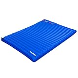 KingCamp Light Double Size Outdoor Camping Air Mattress Mat Pad Bed with Built-in Foot Pump, Blue, Double