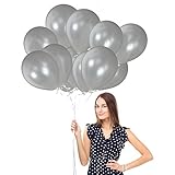 Treasures Gifted 4th of July Pack of 36 Metallic Silver 12 Inch Shiny Latex Balloons Birthday Office Party Supplies Retirement New Years Eve and Wedding Decorations