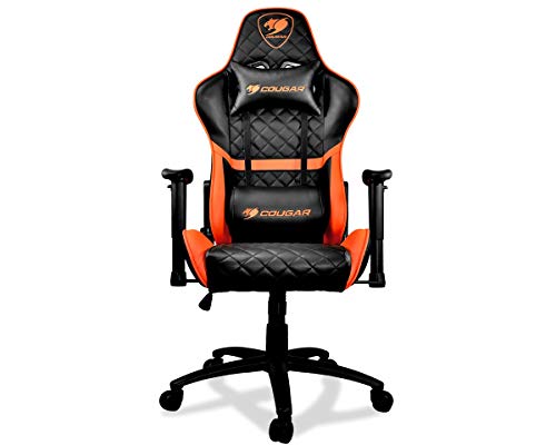 Cougar Armor One Gaming Chair with Reclining and Height Adjustment (Black and Orange)