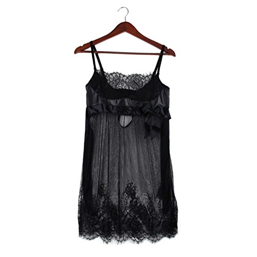 Women Lace Mesh Babydoll Sleepwear Halter Nightwear Seethrough