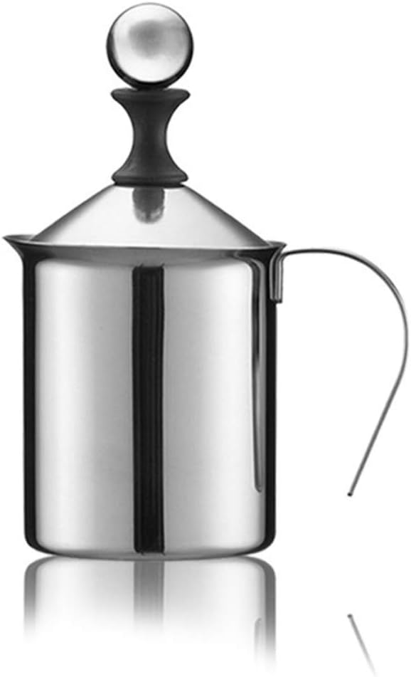 Double foamer,milk shaker,400cc cappuccino Japanese double stainless hand foaming machine Milking for bubbler coffee appliance