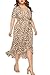 Eternatastic Womens Leopard Printed Wrap Dress Plus Size Short Sleeve Dresses