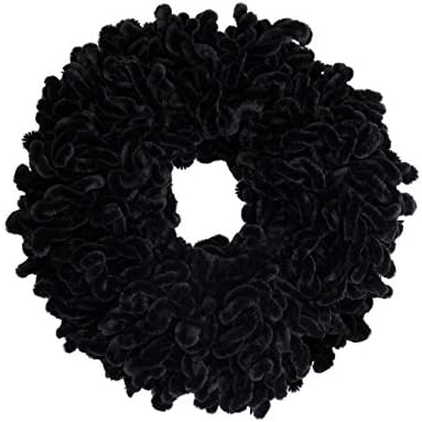 Volumising Velvet Scrunchie Plain Big Hair Tie Bun Clip Hijab Volumizer Scarf (BLACK)