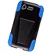 LG Optimus Fuel L34C Case - Multi-Layer Protector Hybrid Series (PC + Silicone) w/Kickstand Blue/Black - Cover For LG Optimus Fuel L34C / Optimus Zone 2 VS415PP - TRENDE