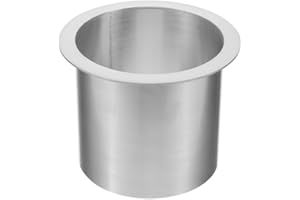 UKCOCO Stainless Steel Round Trash can Lid for Countertop Built-in Wastebasket Cover with Space-Saving Recessed Design for Home and Kitchen