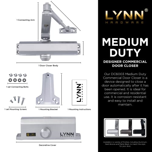 LYNN HARDWARE Medium Duty Commercial Door Closer DC6003 Automatic