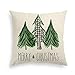 AVOIN Watercolor Christmas Tree Throw Pillow Cover, 18 x 18 Inch Holiday Buffalo Plaid Cushion Case Decoration for Sofa Couch