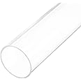 Rebower 14" Clear Plastic Rigid Pipe 41mm x 45mm(1 5/8" x 1.75") Acrylic Tube Round Polycarbonate Tubing, [for Plumbing, Hydraulics, Aquarium, DIY]