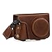 MegaGear MG1436 Panasonic Lumix DC-ZS200, TZ200 Ever Ready Genuine Leather Camera Case and Strap - Brown