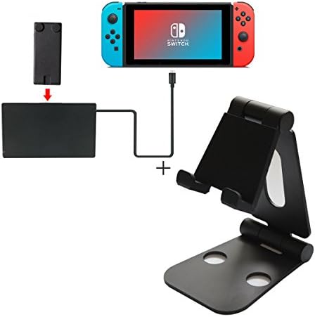 OLCLSS Nintendo Switch Stand Adjustable Foldable AND Nintendo Switch Extension Cable USB 3.1 (Type C) Extend Link Charging data transfer Nintendo Switch and Dock USB Type C to C Cord 2 in 1 Kits