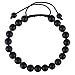Jovivi 8MM Matte Agate Birthstone Gemstones Healing Power Crystal Macrame Adjustable Beaded Bracelet, Unisex
