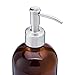 Jarmazing Products Amber Glass Jar Soap and Lotion Dispenser with Stainless Steel Pump - 16 oz