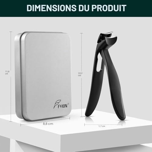 Coupe Ongle à Tête Coudée, Coupe Ongle Pied pour Personnes âgées, Coupe-ongles Professionnel Pour Ongles épais, Grand Coupe Ongles Pieds Avec Récupérateur pour Hommes et Femmes (Noir)