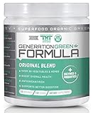 Generation Greens Powder | Organic Superfood Powder with 60 Powerful Ingredients | Chlorella, Spirulina, Wheat Grass and CoQ10 Included | 15 Servings, Original