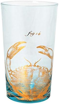 Kiss That Frog Oceanic Nautical Theme Highball Glass (Crab)