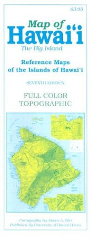 Full Color Topographic Map of Hawai'i: The Big Island- Reference Maps of the Islands of Hawai'i