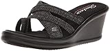 Skechers Cali Women's Rumblers-Young At Heart Wedge Sandal,Black Jersey,8 M US