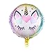 Bsstr 32 inch Large Unicorn Rainbow Number Balloon Set and 2 Star Foil Balloons 2 Unicorn Round Foil Balloons for Kids Corlorful Birthday Party Supplies, Baby Shower Decorations,Number 1