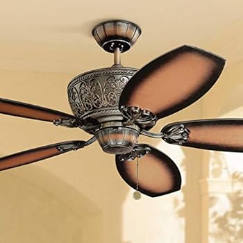 52" Casa Troubadour Classic Vintage Outdoor Ceiling Fan Dark Walnut