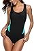 ALove Sport One Piece Swimsuits Racerback Bathing Suits Athletic Swimwear
