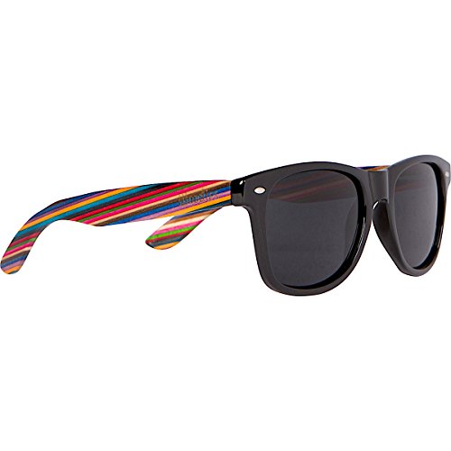 WOODIES Rainbow Wood Sunglasses with Black Polarized Lenses